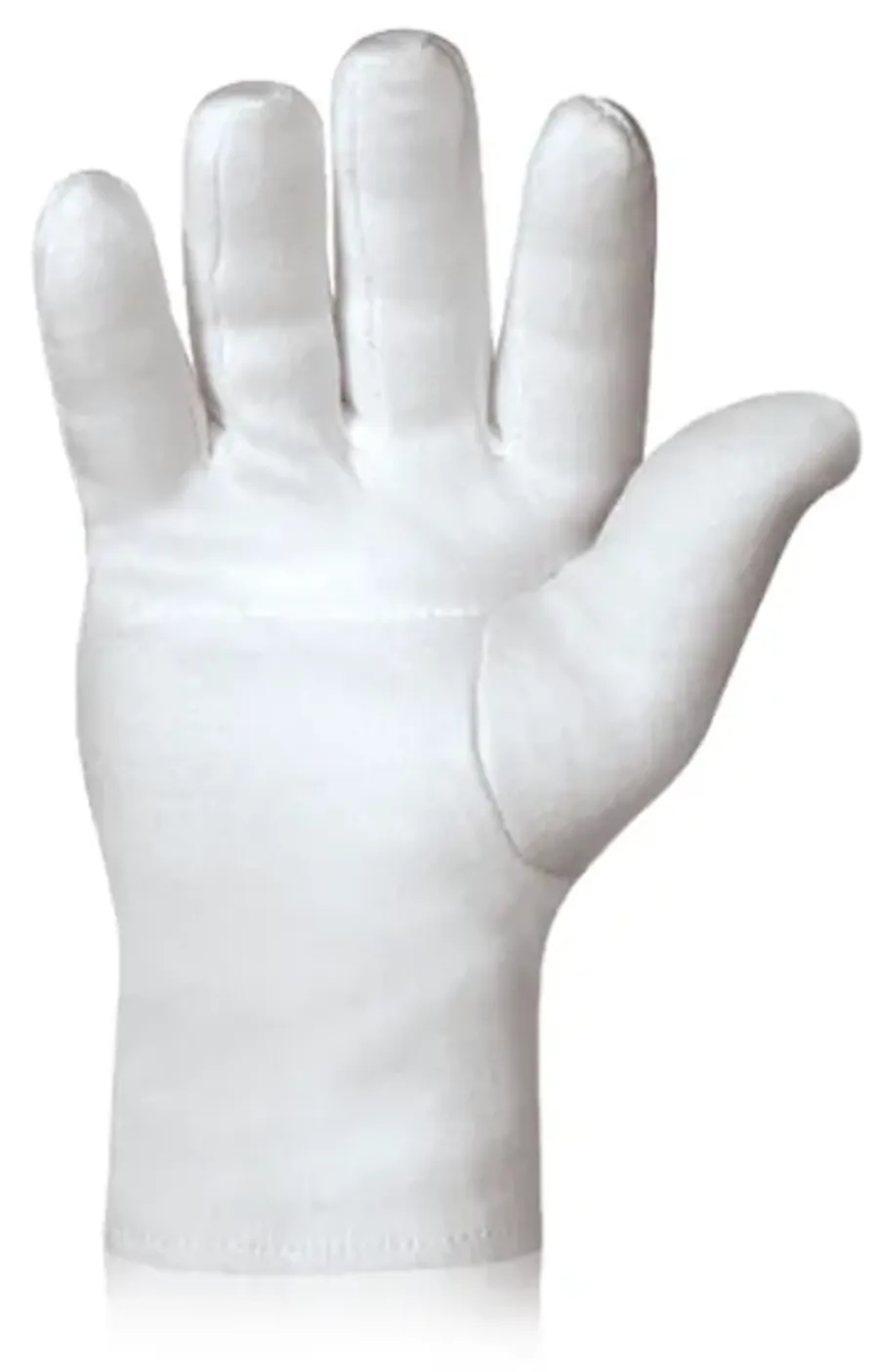 IS-6056 Interlock White Bleached Gloves Forchette Style Double Palm