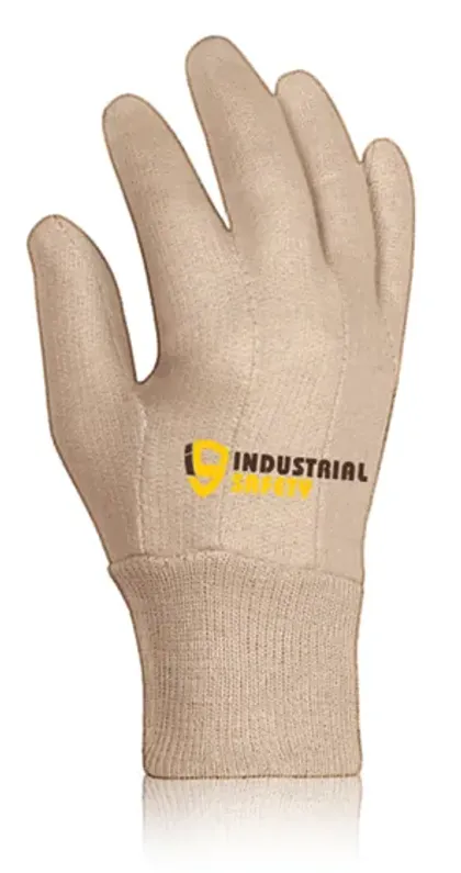 Jersey Natural Gloves Straight Thumb Knitted Wrist