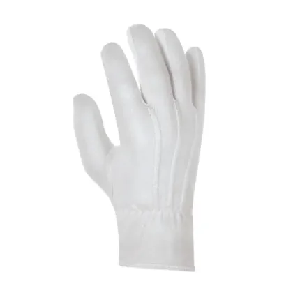 Interlock White Bleached Gloves Forchette Style Three Seam on Back