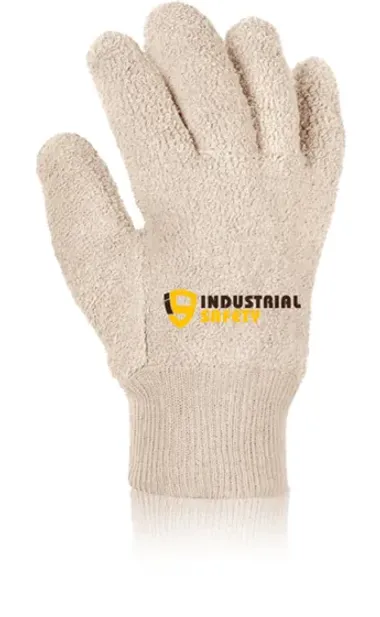 IS-7000 Terry Grey Gloves With Knitted Wrist