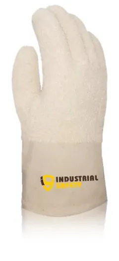 Terry Grey Gloves With Canvas Cuff