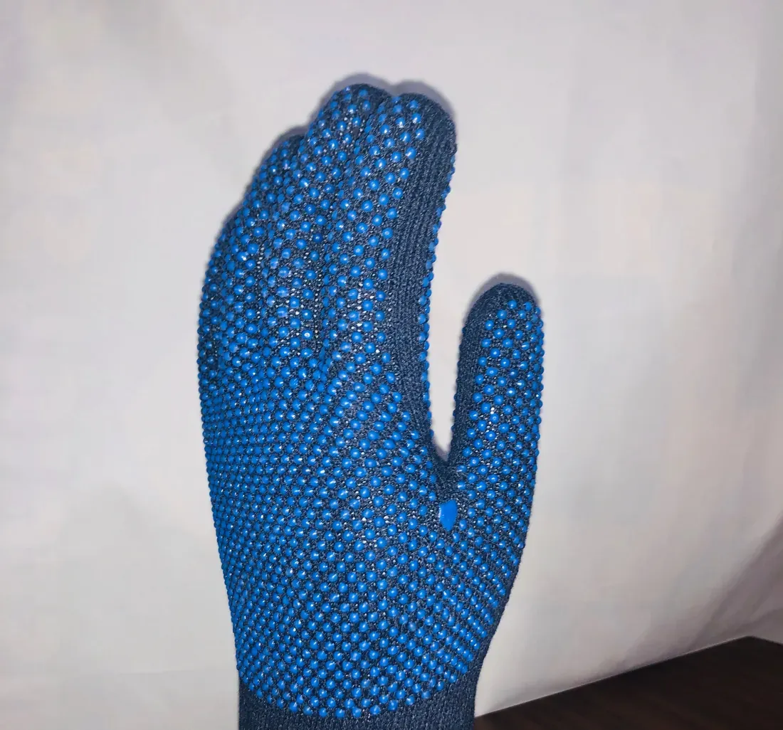 Industrial Safety blue seamless glove with PVC double-side dots, article 6100